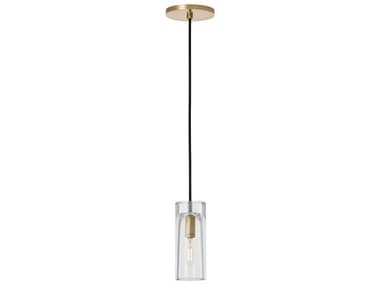 Visual Comfort Modern Horizon 3" 1-Light Natural Brass Cylinder Mini Pendant VCMSLPD277CNB