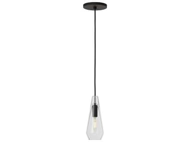 Visual Comfort Modern Lustra 1-Light Nightshade Black Mini Pendant VCMSLPD280CB