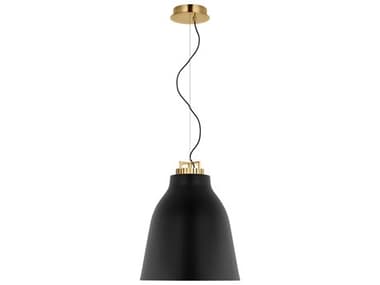 Visual Comfort Modern Forge 1-Light Black Natural Brass Pendant VCMSLPD29927BNB