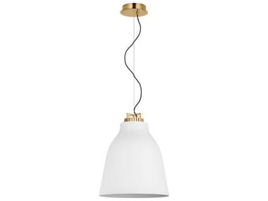 Visual Comfort Modern Forge 1-Light White Natural Brass Pendant VCMSLPD29927WNB