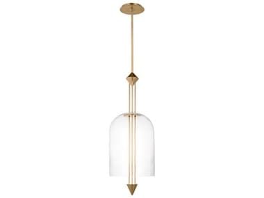 Visual Comfort Modern Cathedral 1-Light Natural Brass Mini Pendant VCMSLPD31527CNB