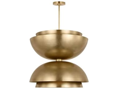 Visual Comfort Modern Shanti 2-Light Natural Brass Dome Round Pendant VCMSLPD32027NB