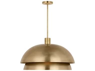 Visual Comfort Modern Shanti 2-Light Natural Brass Dome Pendant VCMSLPD32127NB