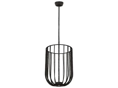 Visual Comfort Modern Sanchi 2-Light Aged Iron Gray Geometric Pendant VCMSLPD33227AI