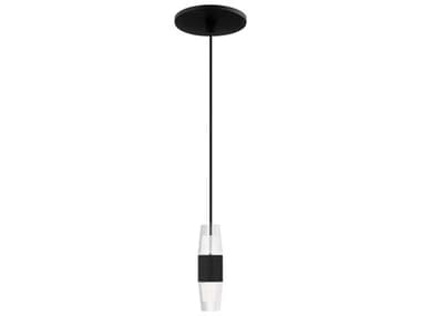 Visual Comfort Modern Lassell 1-Light Nightshade Black Mini Pendant VCMSLPD38127B