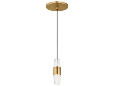 Visual Comfort Modern Lassell 1" 1-Light Natural Brass Mini Pendant VCMSLPD38127NB