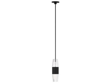 Visual Comfort Modern Lassell 1-Light Nightshade Black Mini Pendant VCMSLPD38227B