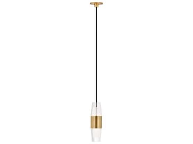 Visual Comfort Modern Lassell 1" 1-Light Natural Brass Mini Pendant VCMSLPD38227NB