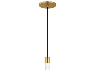 Visual Comfort Modern Lassell 1" 1-Light Natural Brass Mini Pendant VCMSLPD38827NB