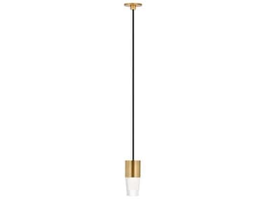 Visual Comfort Modern Lassell 1-Light Natural Brass Mini Pendant VCMSLPD38927NB