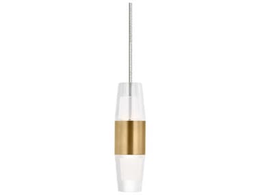 Visual Comfort Modern Lassell 1-Light Natural Brass Mini Pendant VCMSLPD39527NB