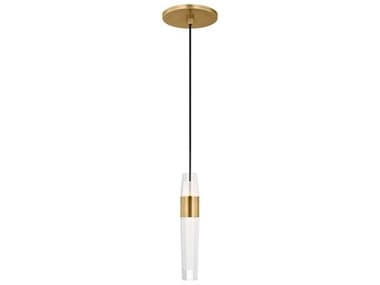 Visual Comfort Modern Lassell 1" 1-Light Natural Brass Mini Pendant VCMSLPD39727NB