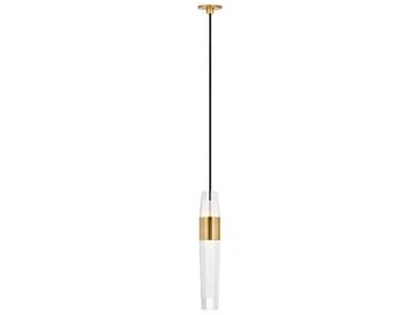 Visual Comfort Modern Lassell 1-Light Natural Brass Mini Pendant VCMSLPD39827NB