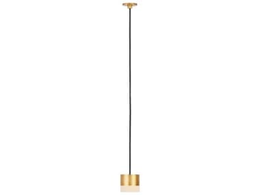 Visual Comfort Modern Gable 1-Light Hand Rubbed Antique Brass Mini Pendant VCMSLPD51930HAB