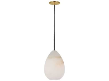 Visual Comfort Modern Alina 1-Light Hand Rubbed Antique Brass White Mini Pendant VCMSLPD545ALBHAB