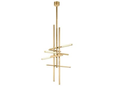 Visual Comfort Modern Cityscape 6-Light Hand Rubbed Antique Brass Geometric Linear Pendant VCMSLPD56327CCHAB