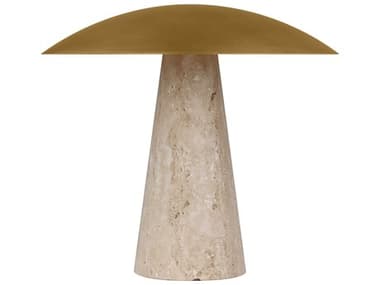 Visual Comfort Modern Aegis Natural Brass natural Travertine Table Lamp VCMSLTB34327NBNT