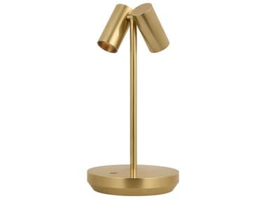 Visual Comfort Modern Doppia Hand Rubbed Antique Brass Table Lamp VCMSLTB53427HAB