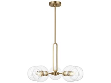 Visual Comfort Studio Codyn 26" Wide 5-Light Satin Brass Globe Chandelier VCS3155705848