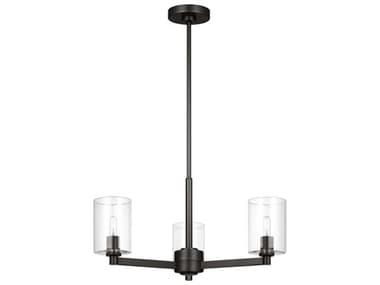 Visual Comfort Studio Fullton 3-Light Midnight Black Candelabra Cylinder Chandelier VCS3164203C112