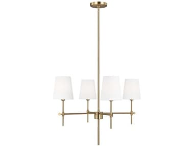 Visual Comfort Studio Baker 26" Wide 4-Light Satin Brass Chandelier VCS3187204848