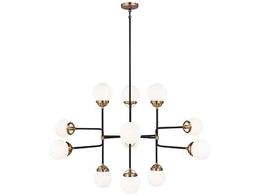 Visual Comfort Studio Cafe 12-Light Satin Brass Globe Chandelier VCS3187912848