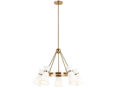 Visual Comfort Studio Clark 29" Wide 5-Light Satin Brass Chandelier VCS3190505848