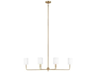 Visual Comfort Studio Foxdale 44" 6-Light Satin Brass Island Pendant VCS3609306848