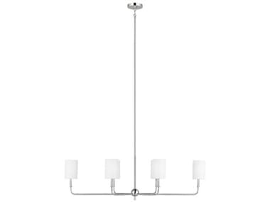 Visual Comfort Studio Foxdale 44" 6-Light Brushed Nickel Island Pendant VCS3609306962