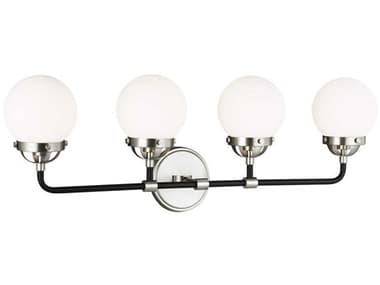 Visual Comfort Studio Cafe 30" Wide 4-Light Brushed Nickel Vanity Light VCS4487904962