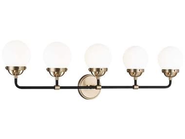 Visual Comfort Studio Cafe 38" Wide 5-Light Satin Brass Vanity Light VCS4487905848