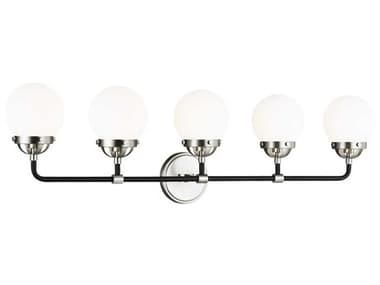 Visual Comfort Studio Cafe 38" Wide 5-Light Brushed Nickel Vanity Light VCS4487905962