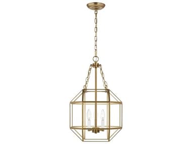 Visual Comfort Studio Morrison 14" 3-Light Satin Brass Lantern Pendant VCS5179403848