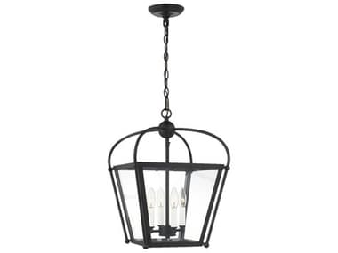 Visual Comfort Studio Charleston 14" 4-Light Midnight Black Lantern Pendant VCS5191004112