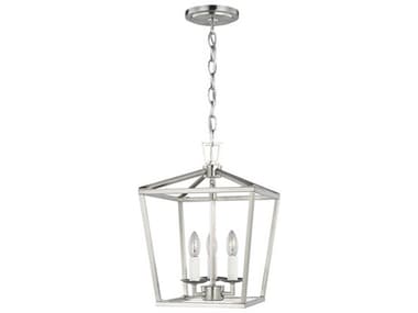 Visual Comfort Studio Dianna 9" 3-Light Brushed Nickel Lantern Mini Pendant VCS5192603962