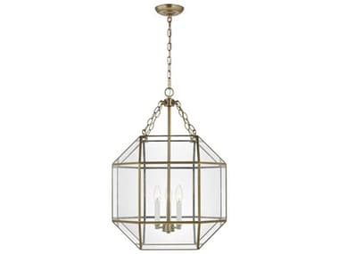 Visual Comfort Studio Morrison 3-Light Satin Brass Lantern Pendant VCS5279403848