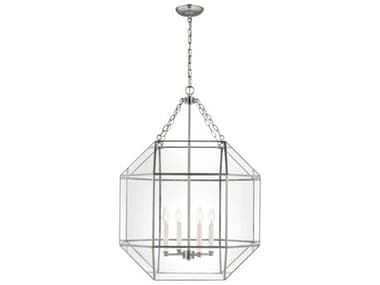 Visual Comfort Studio Morrison 23" 4-Light Brushed Nickel Lantern Pendant VCS5279404962