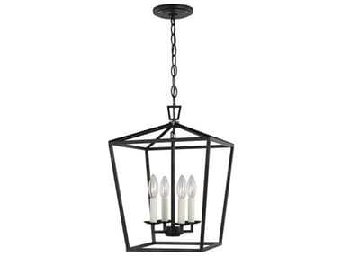 Visual Comfort Studio Dianna 12" 4-Light Midnight Black Lantern Pendant VCS5292604112