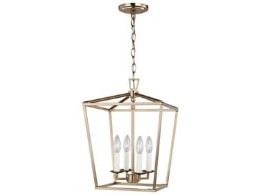 Visual Comfort Studio Dianna 12" 4-Light Satin Brass Lantern Pendant VCS5292604848