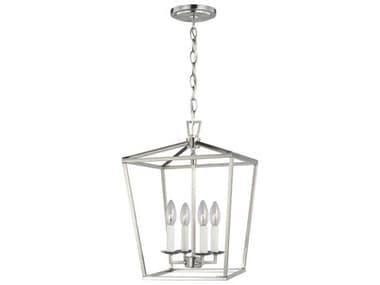 Visual Comfort Studio Dianna 12" 4-Light Brushed Nickel Lantern Pendant VCS5292604962