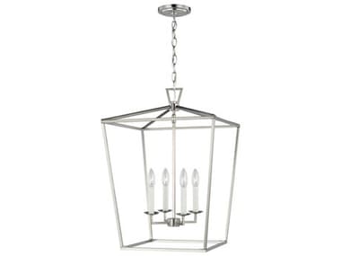 Visual Comfort Studio Dianna 17" 4-Light Brushed Nickel Lantern Pendant VCS5392604962