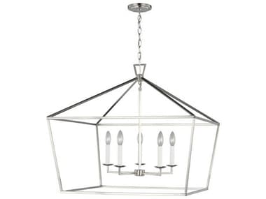 Visual Comfort Studio Dianna 5-Light Brushed Nickel Lantern Pendant VCS5692605962