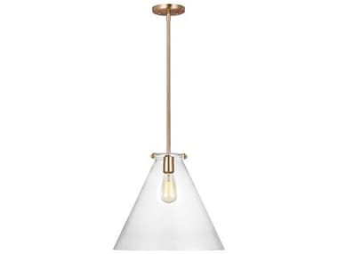 Visual Comfort Studio Kate 16" 1-Light Satin Brass Pendant VCS6592101848