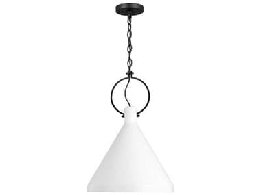 Visual Comfort Studio Lyon 14" 1-Light Matte White Pendant VCS6684901115