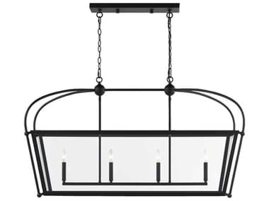 Visual Comfort Studio Charleston 46" 4-Light Midnight Black Lantern Island Pendant VCS6691004112