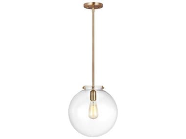 Visual Comfort Studio Kate 12" 1-Light Satin Brass Globe Mini Pendant VCS6692101848