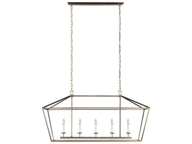 Visual Comfort Studio Dianna 50" 5-Light Satin Brass Lantern Island Pendant VCS6692605848