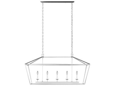 Visual Comfort Studio Dianna 50" 5-Light Brushed Nickel Lantern Island Pendant VCS6692605962