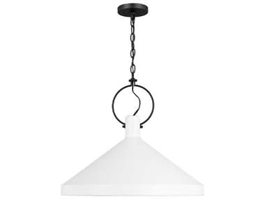 Visual Comfort Studio Lyon 24" 1-Light Matte White Pendant VCS6884901115