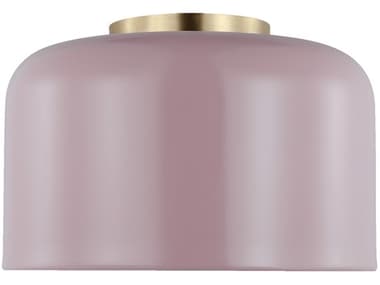 Visual Comfort Studio Malone 10" 1-Light Rose Pink Dome Flush Mount VCS7505401136